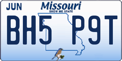 MO license plate BH5P9T