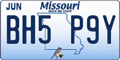 MO license plate BH5P9Y