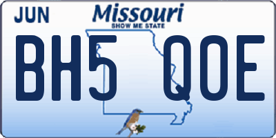 MO license plate BH5Q0E