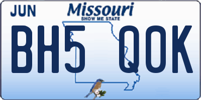 MO license plate BH5Q0K
