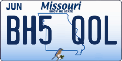 MO license plate BH5Q0L