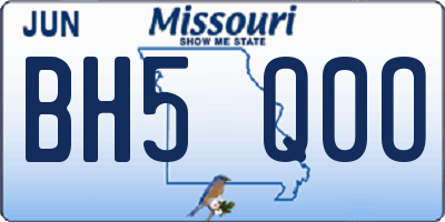 MO license plate BH5Q0O