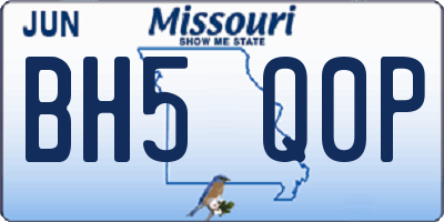 MO license plate BH5Q0P
