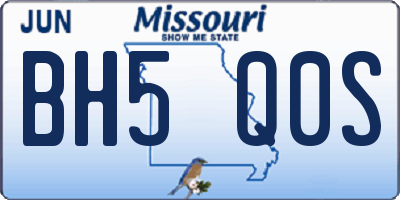 MO license plate BH5Q0S