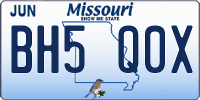 MO license plate BH5Q0X