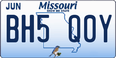 MO license plate BH5Q0Y