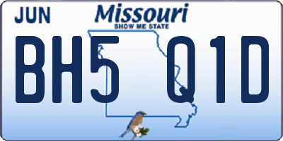 MO license plate BH5Q1D