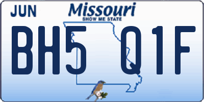 MO license plate BH5Q1F