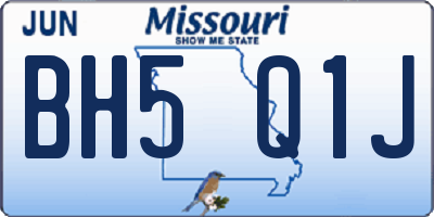 MO license plate BH5Q1J