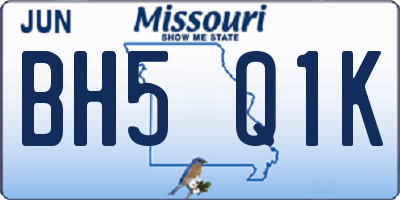 MO license plate BH5Q1K