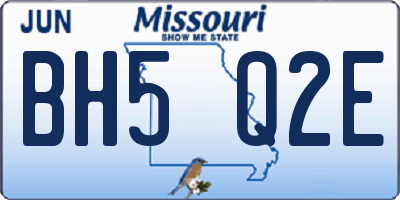 MO license plate BH5Q2E
