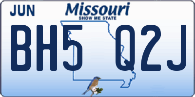 MO license plate BH5Q2J