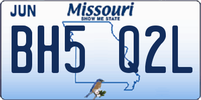 MO license plate BH5Q2L