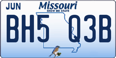 MO license plate BH5Q3B