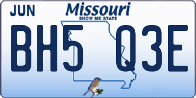 MO license plate BH5Q3E