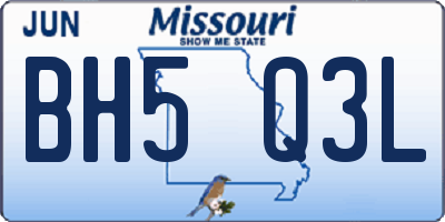 MO license plate BH5Q3L