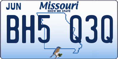 MO license plate BH5Q3Q