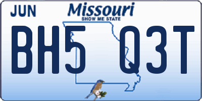 MO license plate BH5Q3T