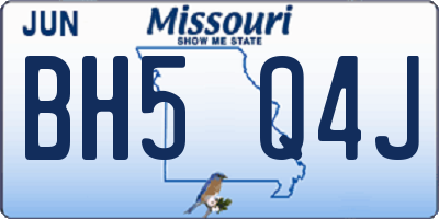 MO license plate BH5Q4J