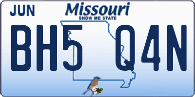MO license plate BH5Q4N