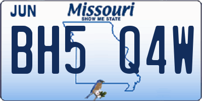 MO license plate BH5Q4W