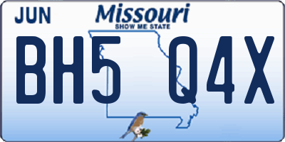 MO license plate BH5Q4X