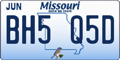 MO license plate BH5Q5D