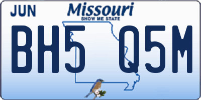 MO license plate BH5Q5M