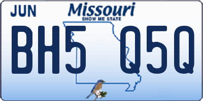 MO license plate BH5Q5Q