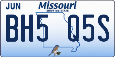MO license plate BH5Q5S