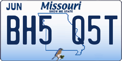 MO license plate BH5Q5T