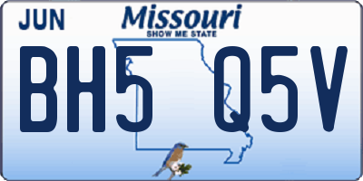 MO license plate BH5Q5V