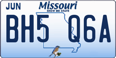 MO license plate BH5Q6A