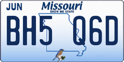 MO license plate BH5Q6D