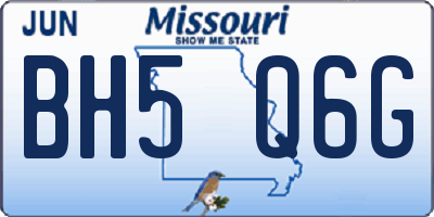 MO license plate BH5Q6G