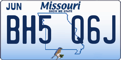 MO license plate BH5Q6J
