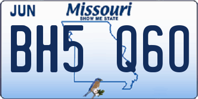 MO license plate BH5Q6O