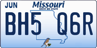 MO license plate BH5Q6R
