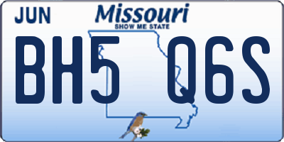 MO license plate BH5Q6S