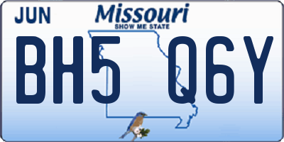 MO license plate BH5Q6Y