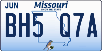 MO license plate BH5Q7A