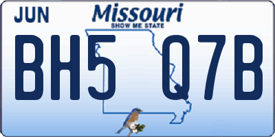 MO license plate BH5Q7B