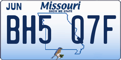 MO license plate BH5Q7F