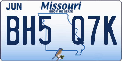 MO license plate BH5Q7K