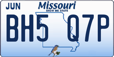 MO license plate BH5Q7P
