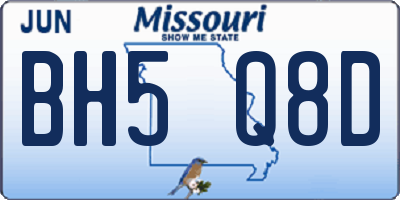 MO license plate BH5Q8D