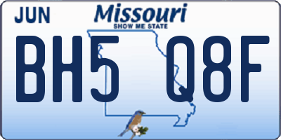 MO license plate BH5Q8F