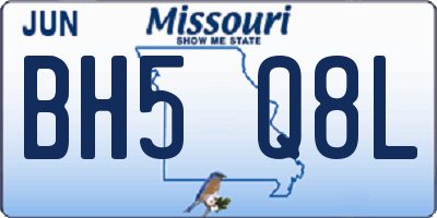 MO license plate BH5Q8L