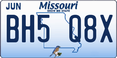 MO license plate BH5Q8X