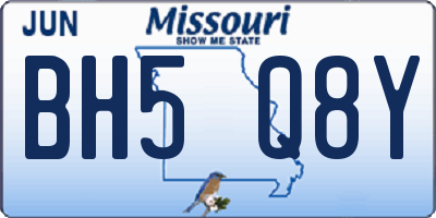MO license plate BH5Q8Y